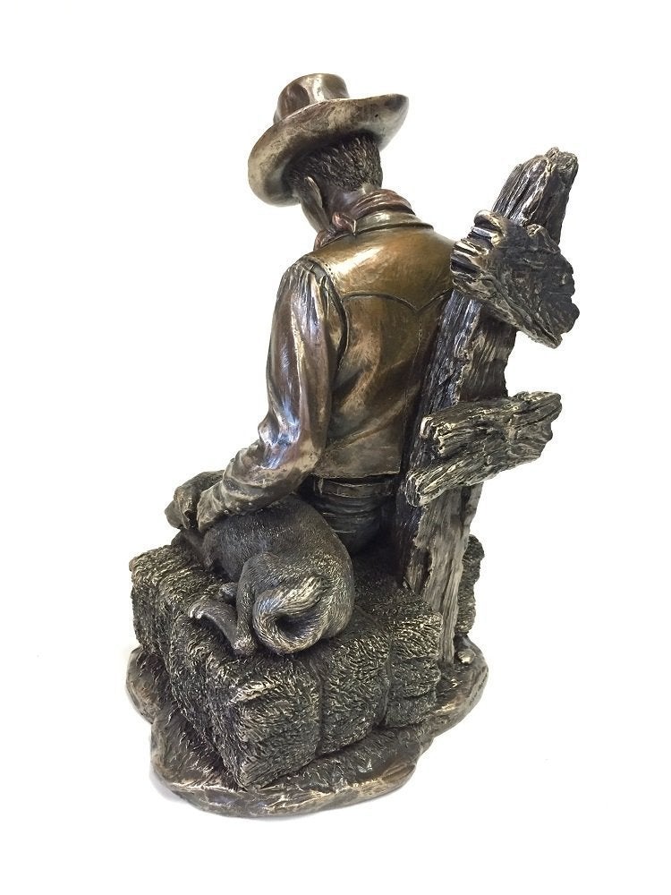 Unicorn Studio WU Cowboy and Dog Napping Statue Sculpture - Image 3